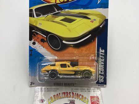 2011 Hot Wheels #87 63 Corvette Yellow 8D Online Sale