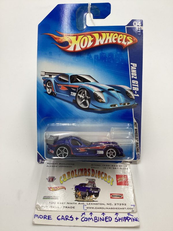 2009 Hot Wheels #070 Panoz GTR-1 Blue OH5 White Wheels 59B Sale