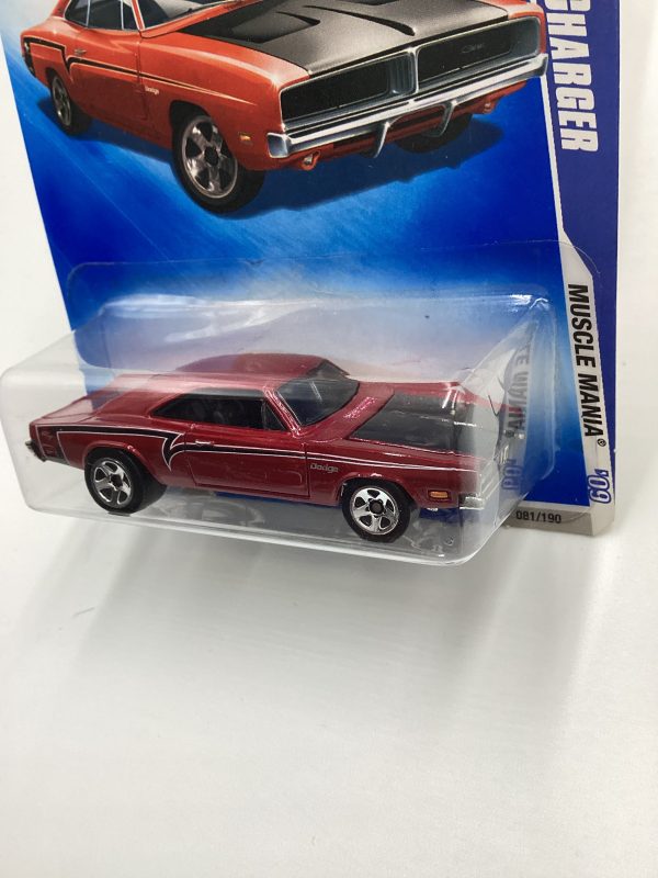 2009 Hot Wheels #081 69 Dodge Charger Red 59E Fashion