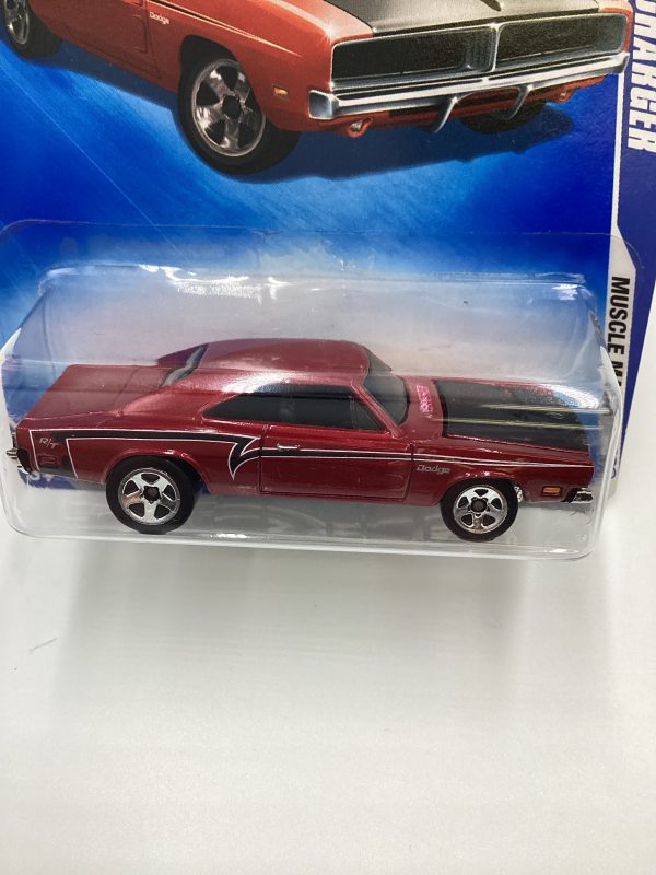 2009 Hot Wheels #081 69 Dodge Charger Red 59E Fashion