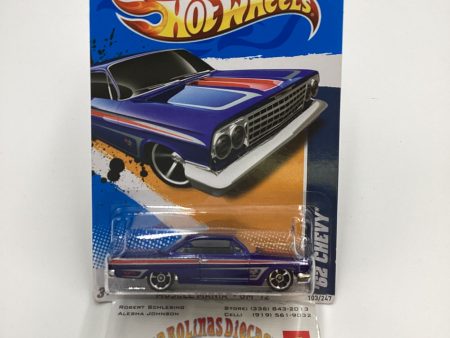 2012 Hot Wheels #103 62 Chevy Blue Online Sale