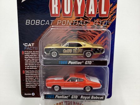 Johnny Lightning Royal Bobcat Pontiac GTO Release 2 Version B 1966 Pontiac GTO Gold  Black 1969 Pontiac GTO Royal Bobcat Orange 231D Hot on Sale