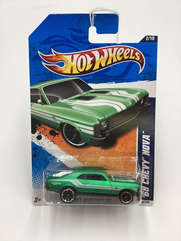 2011 Hot Wheels #82 68 Chevy Nova Green For Discount