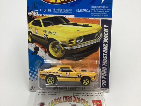 2011 Hot Wheels #169 70 Ford Mustang Mach 1 Yellow International Card 19D Cheap