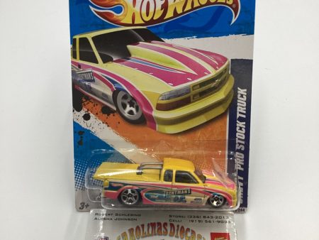 2011 Hot Wheels #129 Chevy Pro Stock Truck Yellow Hot on Sale