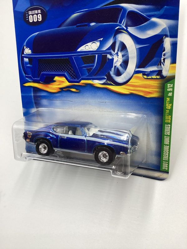 2001 Hot Wheels Treasure Hunt #009 Olds 442 Blue with protector Online