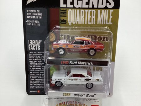 Johnny Lightning Legends of the Quarter Mile Release 2 Version A 1970 Ford Maverick Dino Don 1966 Chevy Nova Grumpys Toy 231B Cheap