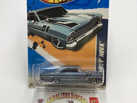 2012 Hot Wheels #106 66 Chevy Nova Light Blue Hot on Sale