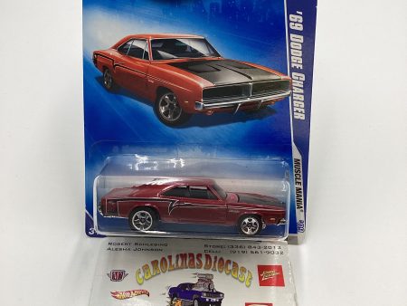 2009 Hot Wheels #081 69 Dodge Charger Red 59E Fashion