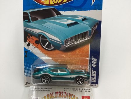 2011 Hot Wheels #109 Olds 442 Teal Walmart Exclusive Banner 235C Online