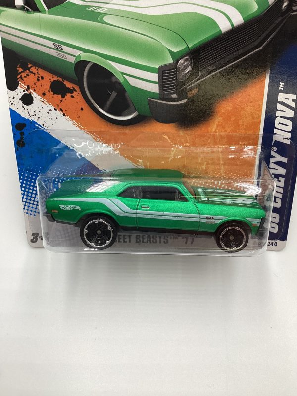 2011 Hot Wheels #82 68 Chevy Nova Green For Discount