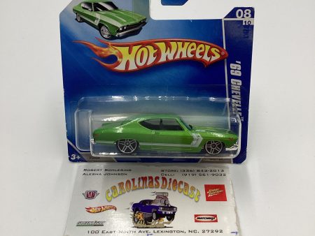 2009 Hot Wheels #084 69 Chevelle Green Short Card 5F Hot on Sale