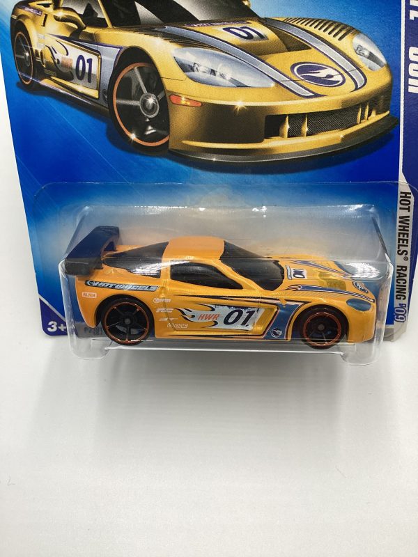 2009 Hot Wheels #071 Corvette C6R Yellow 14i Online Hot Sale