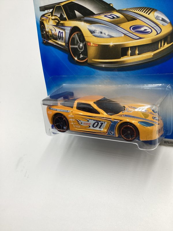 2009 Hot Wheels #071 Corvette C6R Yellow 14i Online Hot Sale