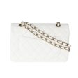 Chanel 23C White Caviar Small Classic Double Flap Bag on Sale