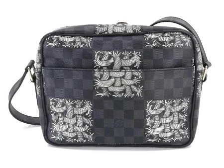 LOUIS VUITTON Damier Graphite Christopher Nemeth Nile PM Shoulder Bag N41572 Silver Hardware Nail Fashion