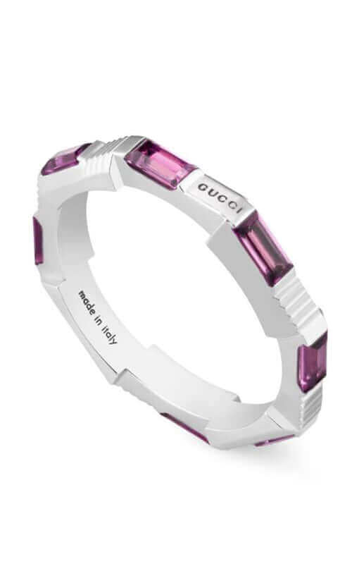 GUCCI Link to Love 18k White Gold & Rubellite Ring YBC662256001 For Cheap