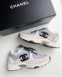 Chanel CC Logo Fabric & Suede Sneaker Grey (Reflective) For Sale