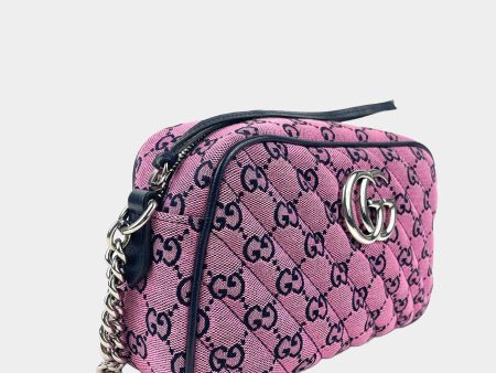 GUCCI Marmont Quilted Canvas Shoulderbag - Pink For Cheap