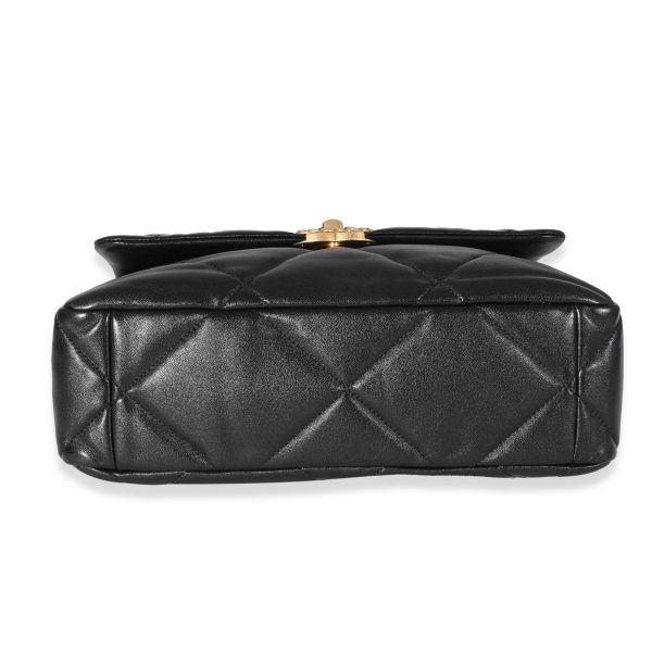 Chanel Black Quilted Goatskin Chanel 19 Flap Bag Sale