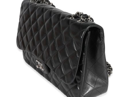 Chanel Black Quilted Lambskin Jumbo Classic Single Flap Bag Online Sale