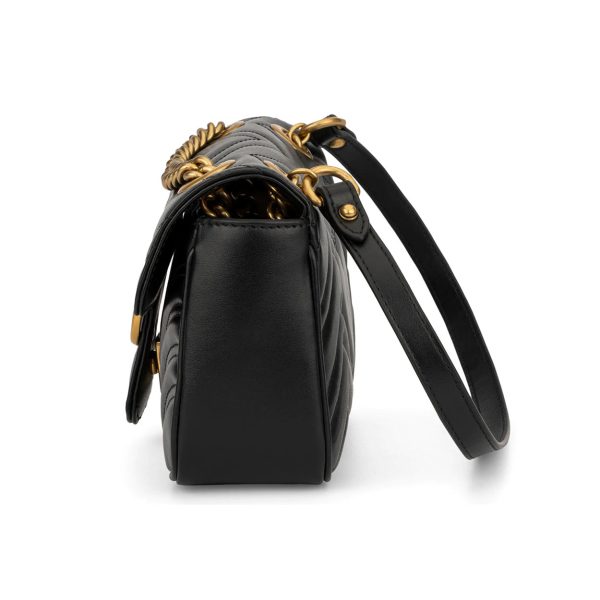 Gucci Marmont 446744 DTDIT 1000 Women s Black Matelassé Leather Mini Shoulder Bag (GG2078) Cheap