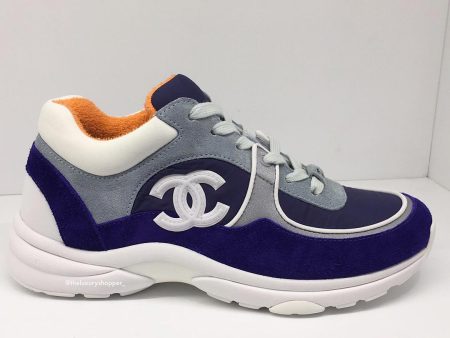 Chanel CC Logo Sneaker Blue White (Reflective) Online Sale