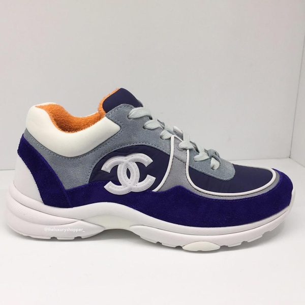 Chanel CC Logo Sneaker Blue White (Reflective) Online Sale