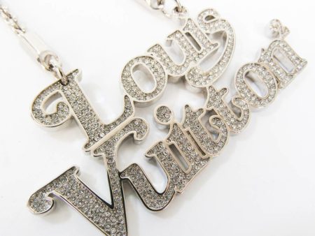 LOUIS VUITTON Colliersquard LV Strass MP2691 Metal,Rhinestone Men,Women Pendant Necklace [Silver] Hot on Sale