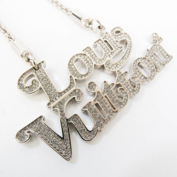 LOUIS VUITTON Colliersquard LV Strass MP2691 Metal,Rhinestone Men,Women Pendant Necklace [Silver] Hot on Sale