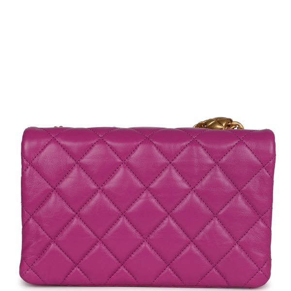 Chanel Small Crush Flap Bag Purple Shiny Aged Calfskin Brushed Gold Hardware on Sale