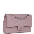 Chanel Vintage Medium Classic Double Flap Purple Lambskin Silver Hardware Fashion