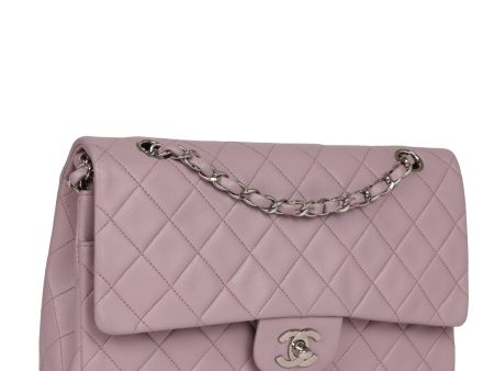 Chanel Vintage Medium Classic Double Flap Purple Lambskin Silver Hardware Fashion