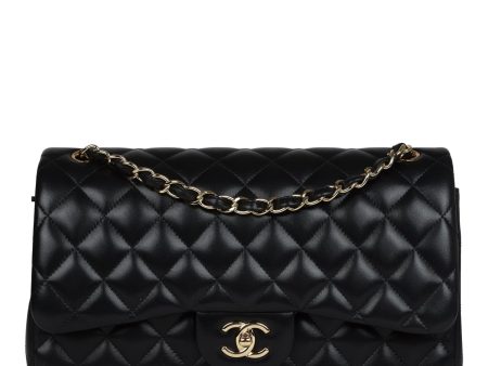 Chanel Jumbo Classic Double Flap Black Lambskin Gold Hardware Online now