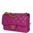 Chanel Small Crush Flap Bag Purple Shiny Aged Calfskin Brushed Gold Hardware on Sale