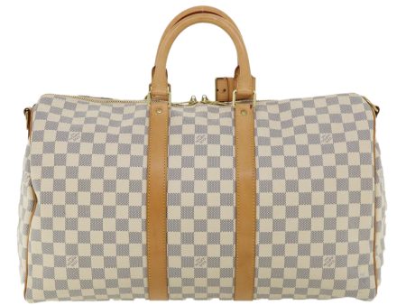 LOUIS VUITTON Damier Azur Keepall Bandouliere 45 Boston Bag N48223 Auth 32852A Hot on Sale