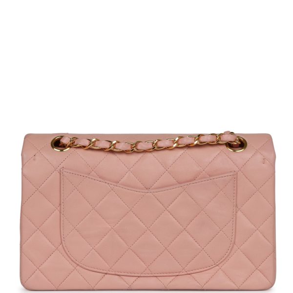 Chanel Vintage Small Classic Double Flap Pink Lambskin Gold Hardware Online now