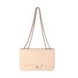 Chanel Beige Quilted Caviar Jumbo Classic Single Flap Bag Supply