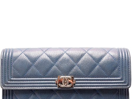 Chanel Boy Flap Wallet Long Goatskin Hot on Sale