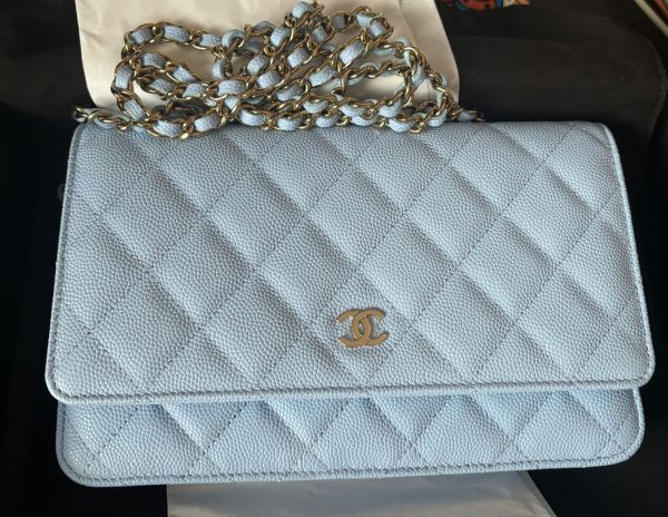 Chanel Wallet On Chain WOC Caviar Leather (Baby Blue) Cheap