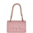 Chanel Small Classic Double Flap Pink Caviar Light Gold Hardware Sale