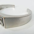 LOUIS VUITTON Damier Stainless Steel Bangle Silver Hot on Sale