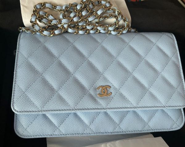 Chanel Wallet On Chain WOC Caviar Leather (Baby Blue) Cheap