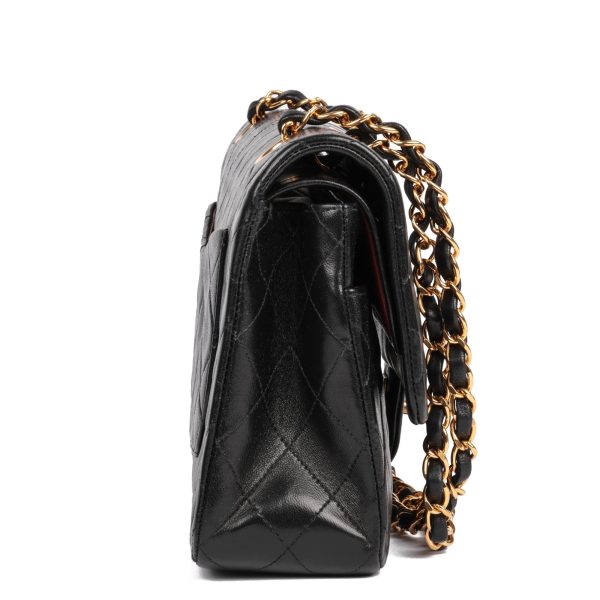 Chanel Black Quilted Lambskin Vintage Medium Classic Double Flap Bag on Sale