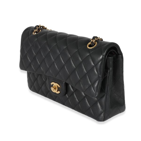 Chanel Black Lambskin Medium Classic Double Flap Bag Online now