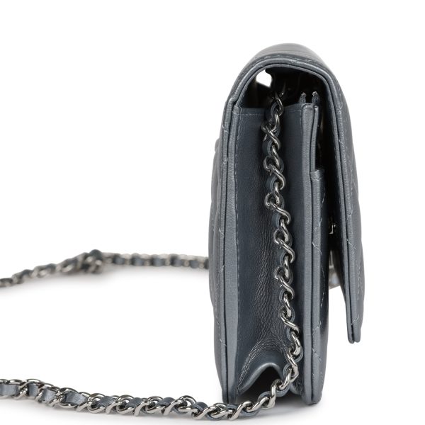 Chanel Wallet On Chain WOC Silver Metallic Lambskin Silver Hardware on Sale