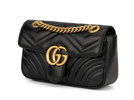 Gucci Marmont 446744 DTDIT 1000 Women s Black Matelassé Leather Mini Shoulder Bag (GG2078) Cheap