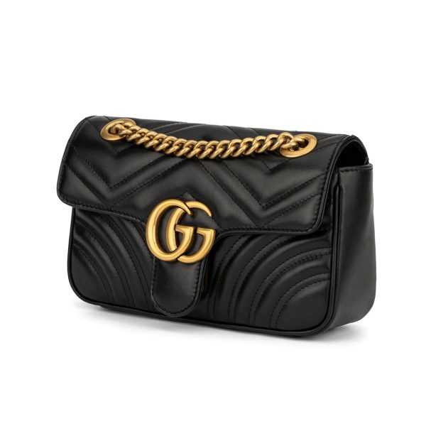 Gucci Marmont 446744 DTDIT 1000 Women s Black Matelassé Leather Mini Shoulder Bag (GG2078) Cheap