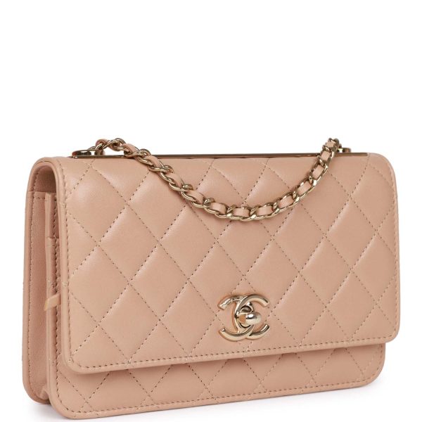 Chanel Trendy CC Wallet on Chain WOC Beige Lambskin Gold Hardware Discount