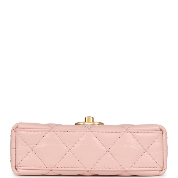 Chanel Nano Kelly Shopper Light Pink Shiny Aged Calfskin Brushed Gold Hardware Online